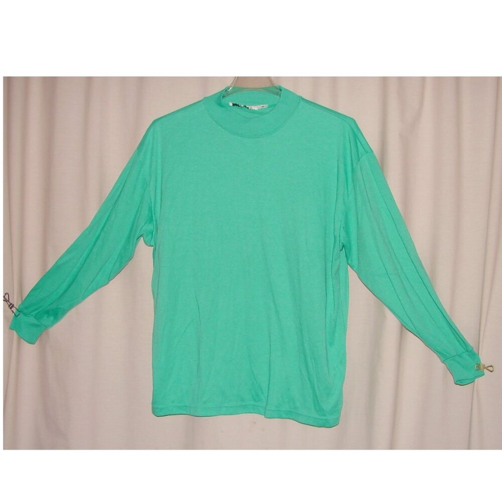 Vtg International Sportswear Mock Neck Pullover TOP, Plus Sz 2X, Spearmint Green